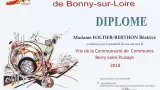 Obtention du prix de la communauté de communes Berry Loire Puisaye 2018